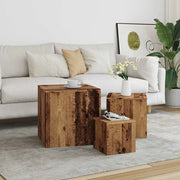 vidaXL Tavolini 3 pz Legno Antico in Legno Multistrato
