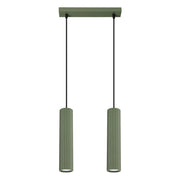Lampada a sospensione GRAVIO barra verde oliva nera 2xGU10