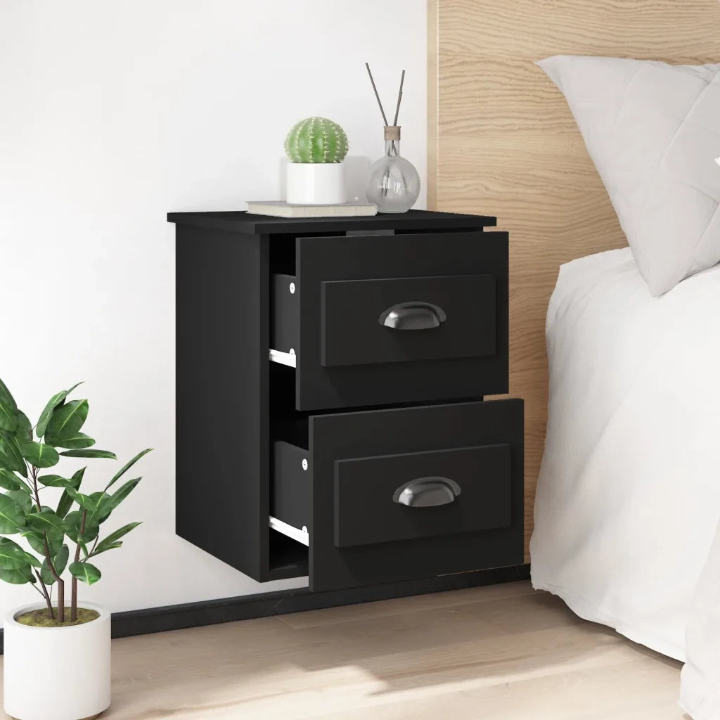 Comodino a Parete Nero 41,5x36x53 cmcod mxl 97406