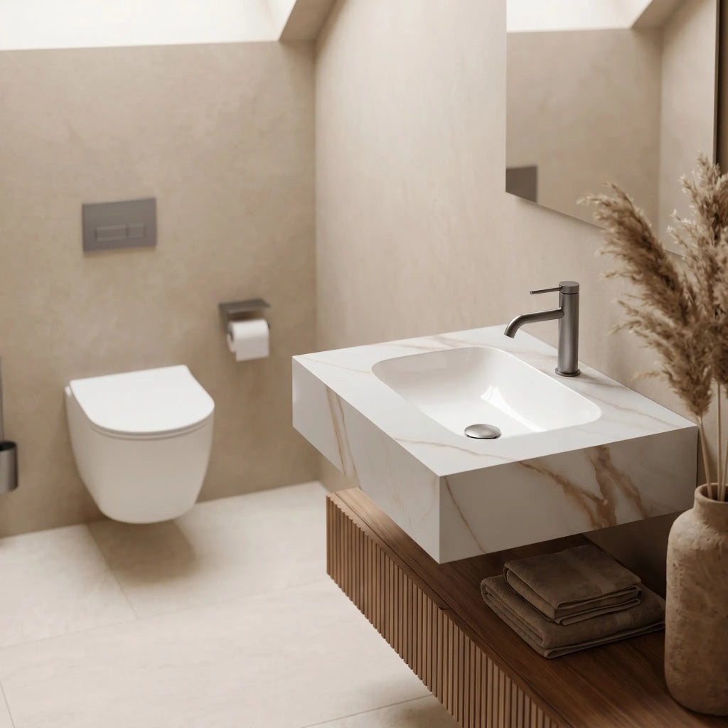 Lavabo Sospeso Rea Aresa Grey Gold 60