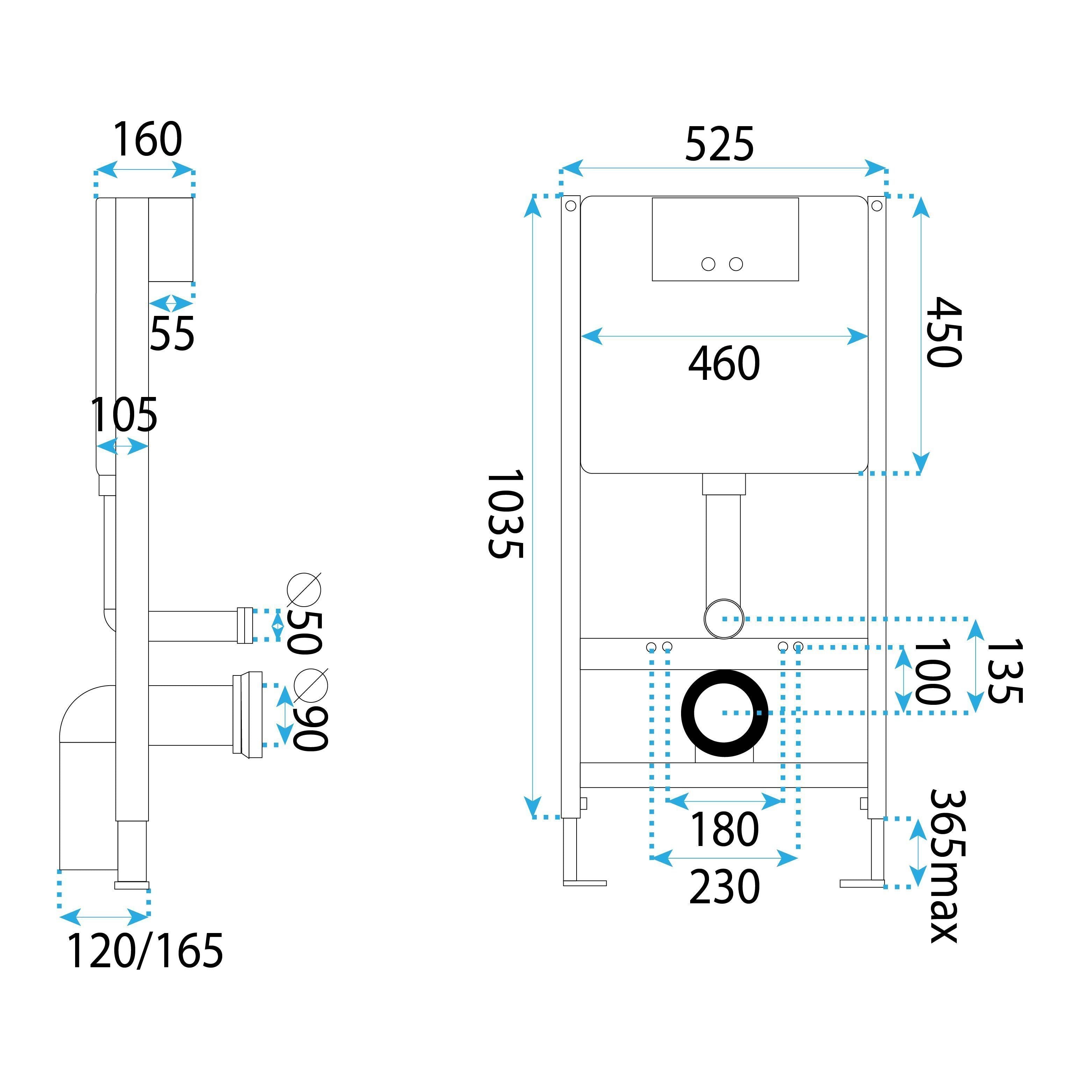 Telaio Wc Da Incasso K011a-q Rea T Brush Steel