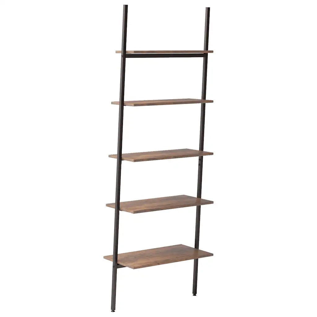 Scaffale Pendente 5 Livelli Marrone Scuro e Nero 64x34x185,5 cm 336377