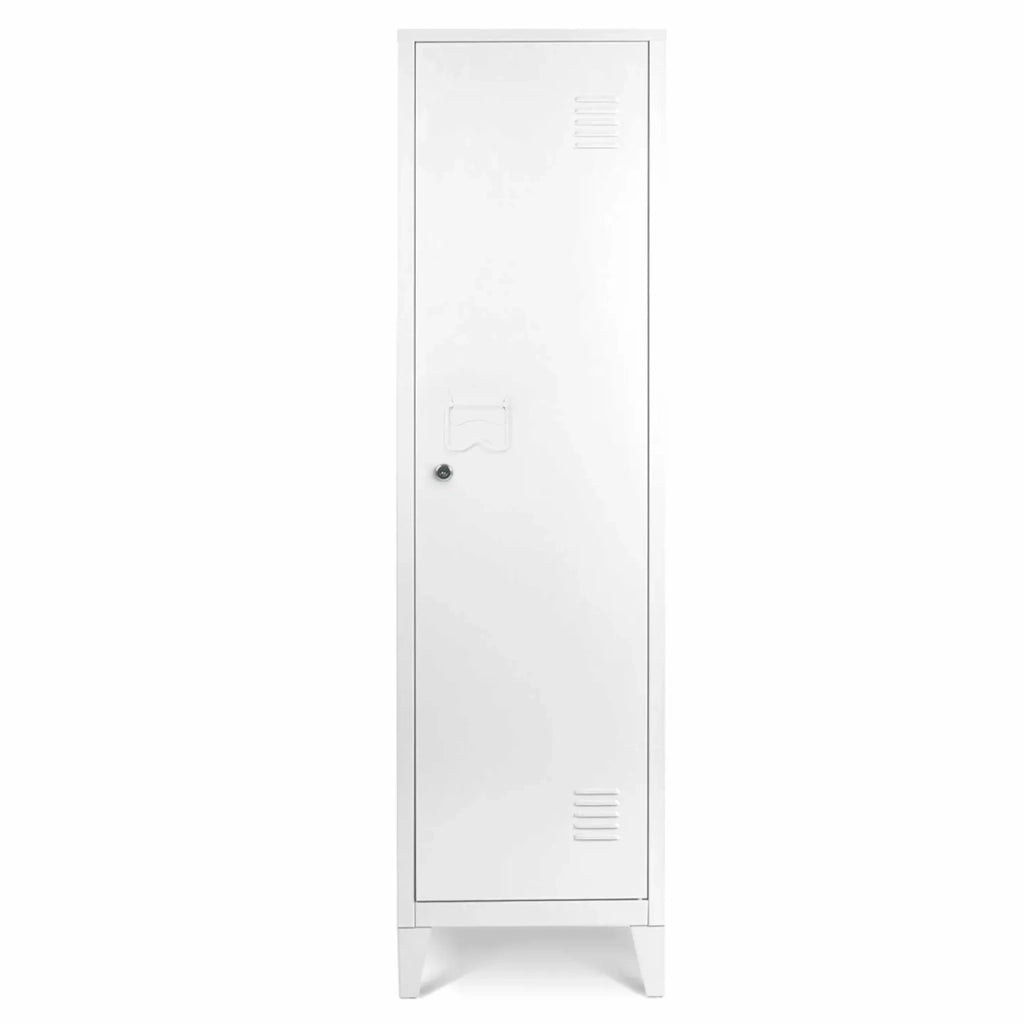 IDMarket - Armadietto ESTER con porta in metallo bianco, design industriale