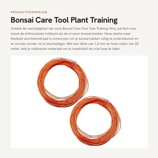 Cavi di alluminio per bonsai 1,0 mm - 2 pezzi x 20m - filo per bonsai - filo metallico - robusto e flessibile - per piante da bonsai - filo per piante