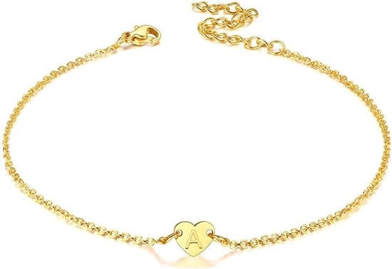 Anello per Donna - Acciaio Inossidabile Charme Anello per Braccio con Lettere da A a Z - Collana per Donna - Accessori da Nuotare per Donna - Regali per Ragazze d'Estate - 21,6 cm
