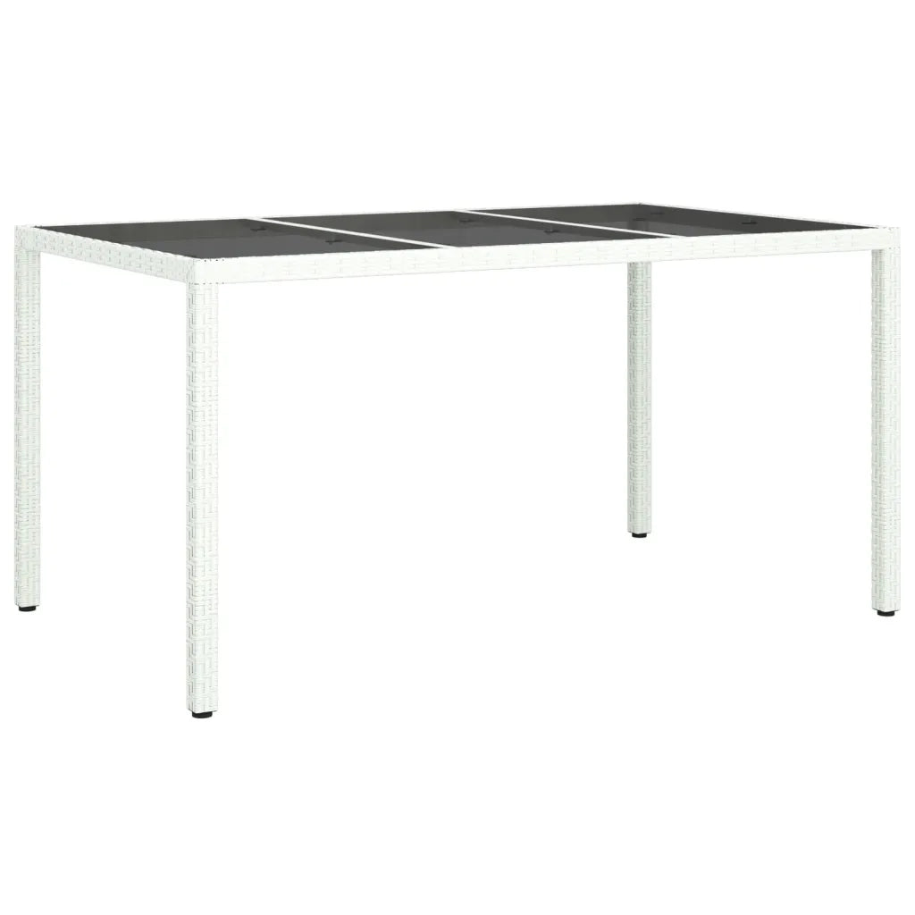 Set da Pranzo da Giardino 5 pz con Cuscini in Polyrattan Bianco 3187342