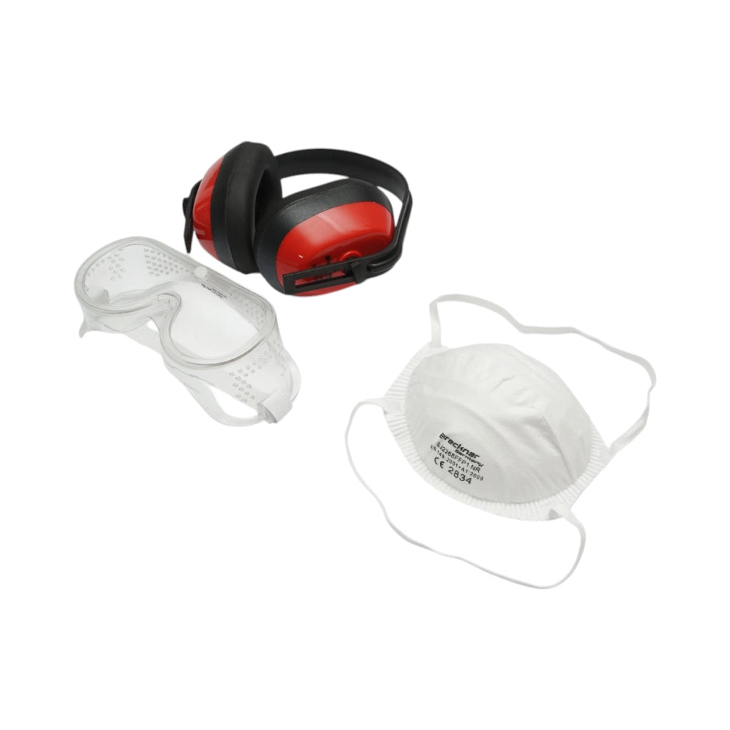 Set di attrezzature da lavoro: maschera antipolvere, occhiali e casco Breckner Germany