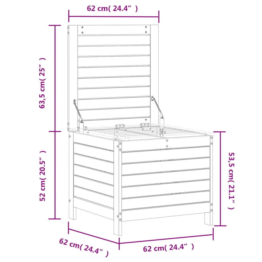 Poggiapiedi da Giardino 62x63,5x53,5cm Legno Impregnato di Pino 844907
