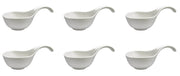 Set 6 Coppette Aperitivo con Manico 17,5x9,5x8,5 cm in Porcellana Allluminica Kaleidos Aluxina Bianche