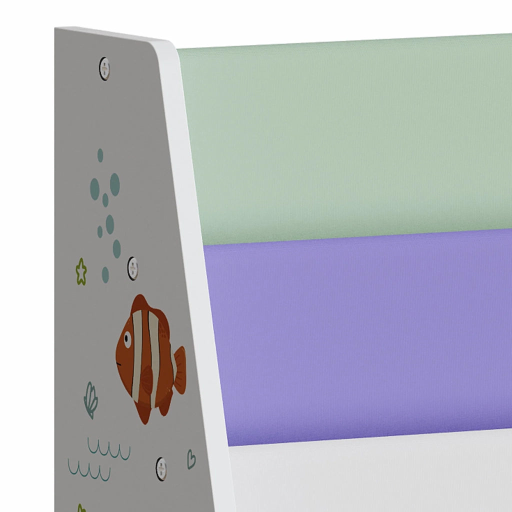 Libreria per bambini 60 x 62 x 28 cm in bianco verde e viola 03_0008992