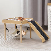 Letto per cavia a tre in uno con struttura - progettato per roditori - 1 pezzo