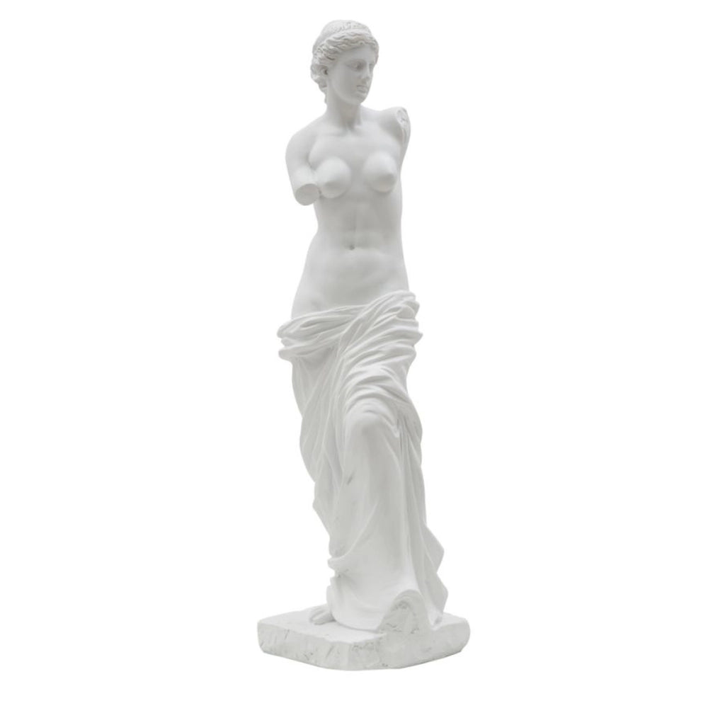 Scultura Statua Woman figura femminile in resina bianca