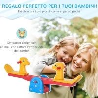 Altalena a Bilico con Maniglie Antiscivolo per Bambini Età 1-4 Anni, Plastica HDPE Atossica, 150x32x60cm, Multicolore