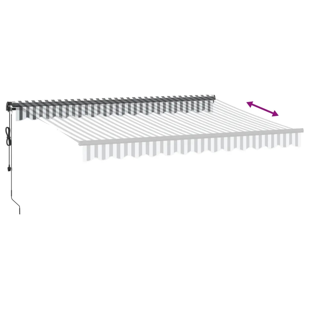 Tenda Retrattile Automatica LED Antracite e Bianco 350x250 cm 3310229