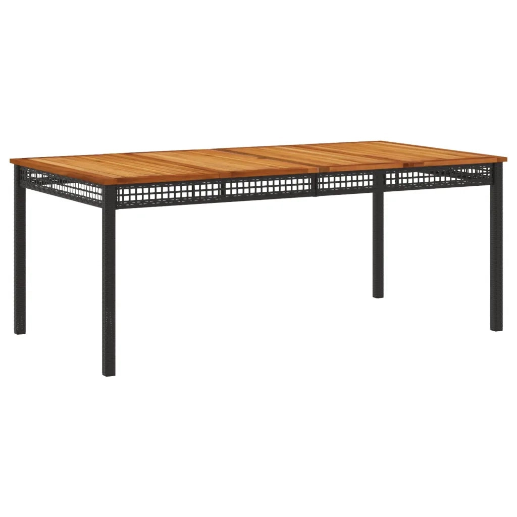 Set da Pranzo da Giardino 9 pz con Cuscini Nero in Polyrattan 3213565