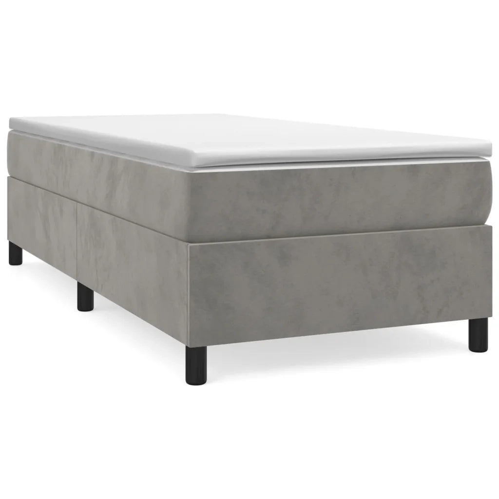 Giroletto a Molle con Materasso Grigio Chiaro 90x200 cm Vellutocod mxl 101182