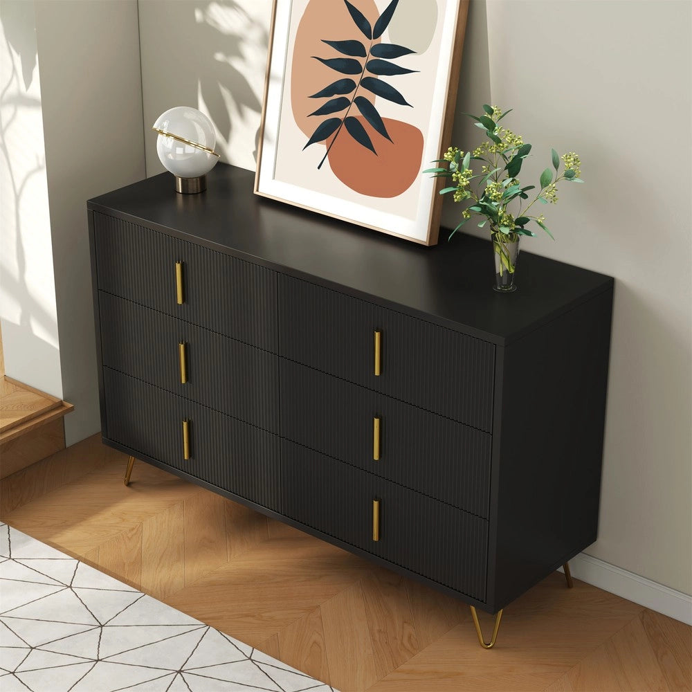 Credenza con Cassetti ¨C MINIMAL ¨C Design Moderno, Maniglie Dorate