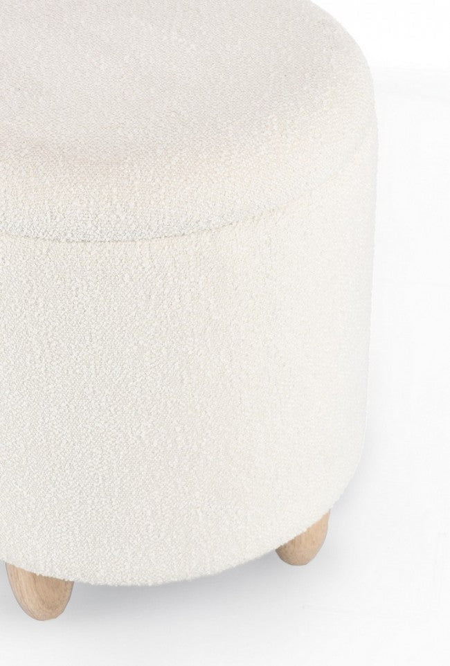 Sgabello Contenitore Ø 36x39,5 cm Zena in Bouclè