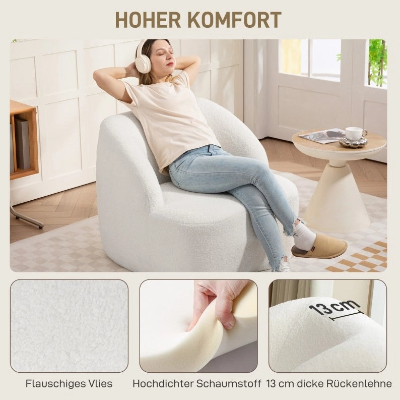 Divano moderno in poliestere color crema