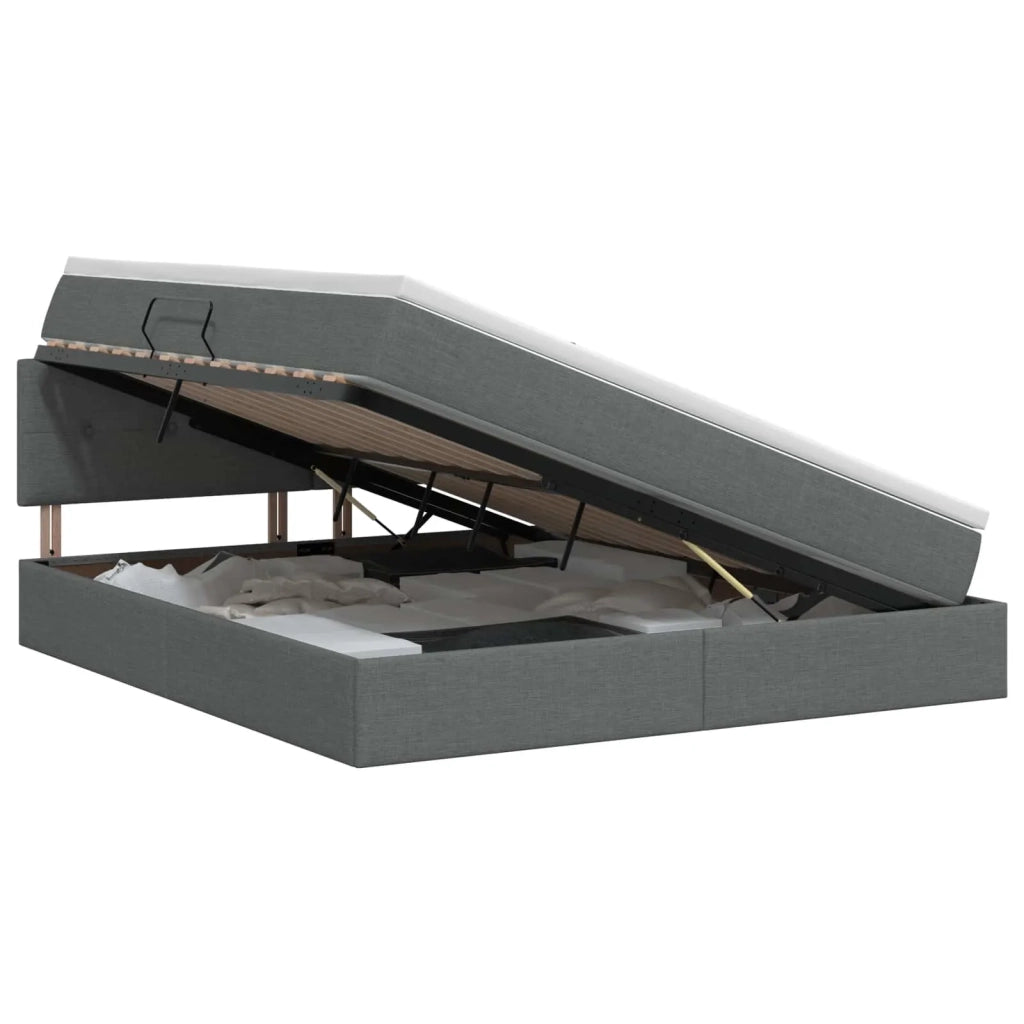 Letto con contenitore e materasso Grigio Scuro 180 x 200 cm 3458638
