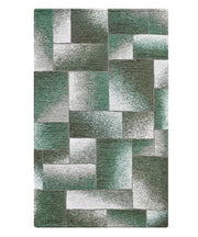 Tappeto Arredo TETRIX VERDE salotto soggiorno camera, disegno geometrico stile mondrian arte moderna, multiuso lavabile antiscivolo cm.140x200