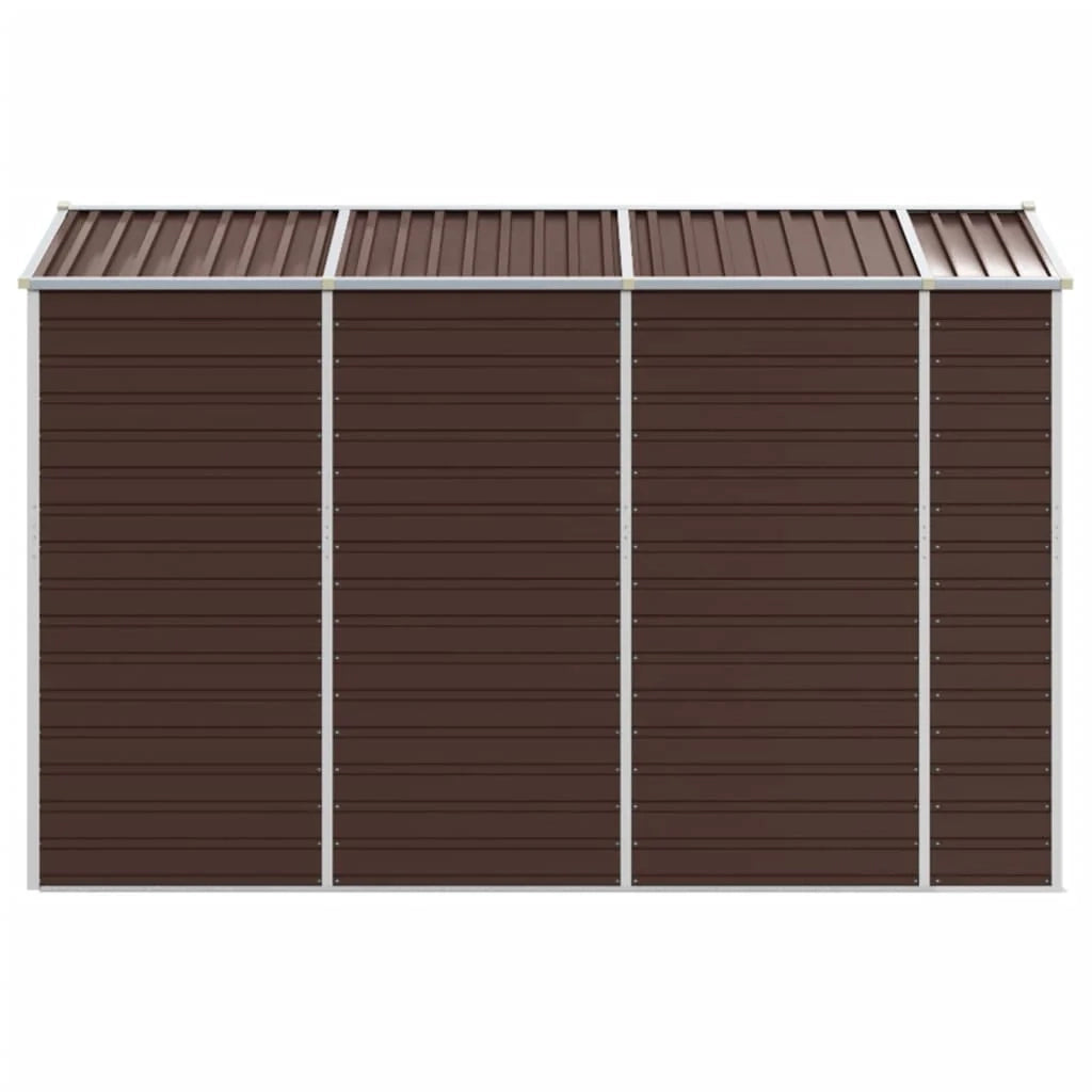 Casetta da giardino cabina ripostiglio casetta da esterno robusta casetta per attrezzi 191 x 300 x 198 cm acciaio zincato marrone 02_0022270