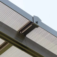 Gazebo da Giardino con Tetto in Policarbonato e Struttura in Alluminio, 3x3m, Caffè