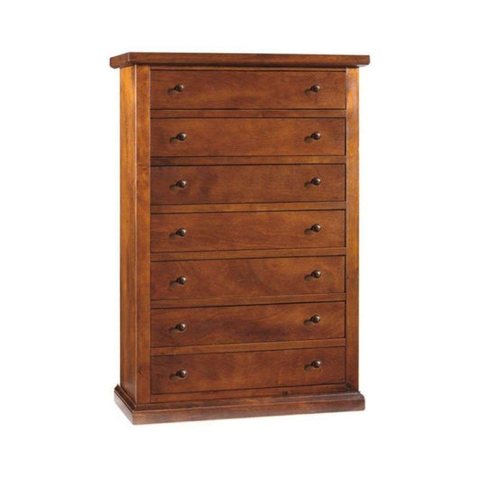 Cassettiera 7 cassetti arte povera in legno massello e mdf con rifinitura in noce 87x37x127 H