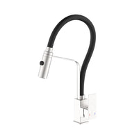 Miscelatore lavello bocca alta estraibile a 2 funzioni in acciaio - Serie Portland