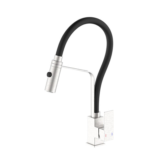 Miscelatore lavello bocca alta estraibile a 2 funzioni in acciaio - Serie Portland