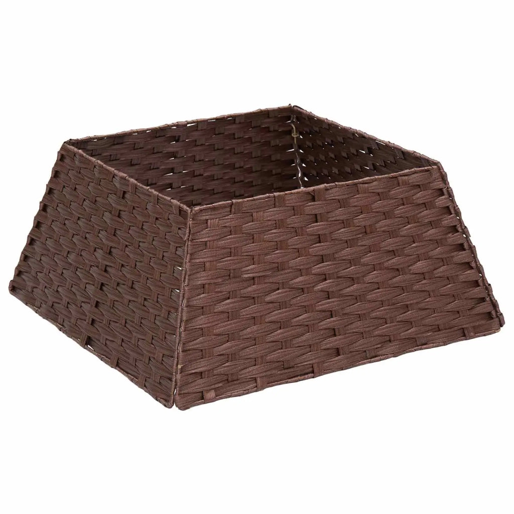 Collare per Albero di Natale Quadrato Marrone Scuro polyrattan 42048801
