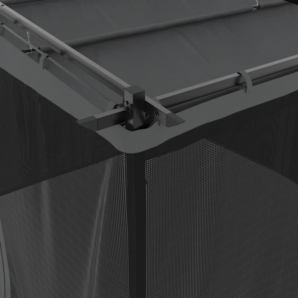 Gazebo con Pareti in Rete Antracite 3x3 m in Acciaio 4003909