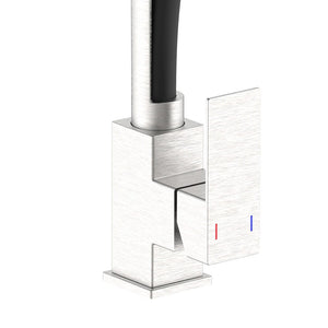 Miscelatore lavello bocca alta estraibile a 2 funzioni in acciaio - Serie Portland