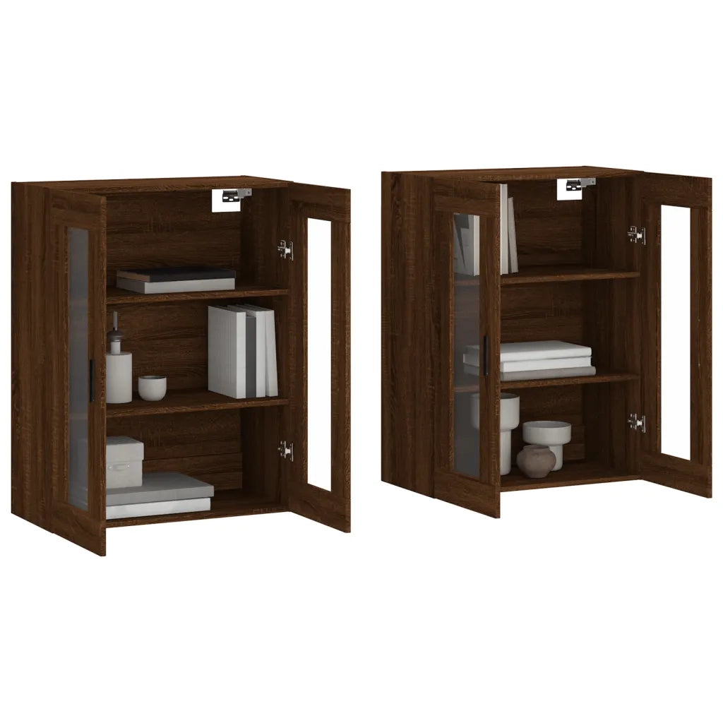 Armadietti a Parete 2 pz Rovere Marrone in Legno Multistratocod mxl 70132