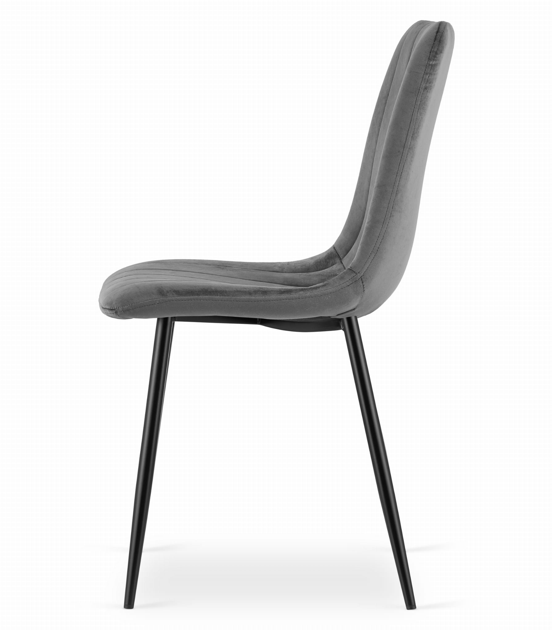 Tavolo Craft nero VALORA NP 120x80 con 4 sedie grigie JEWA