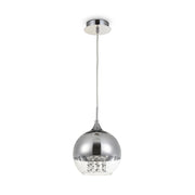 Maytoni Lampadario moderno Fermi 1 luce E27 nichel metallo diffusore vetro trasparente