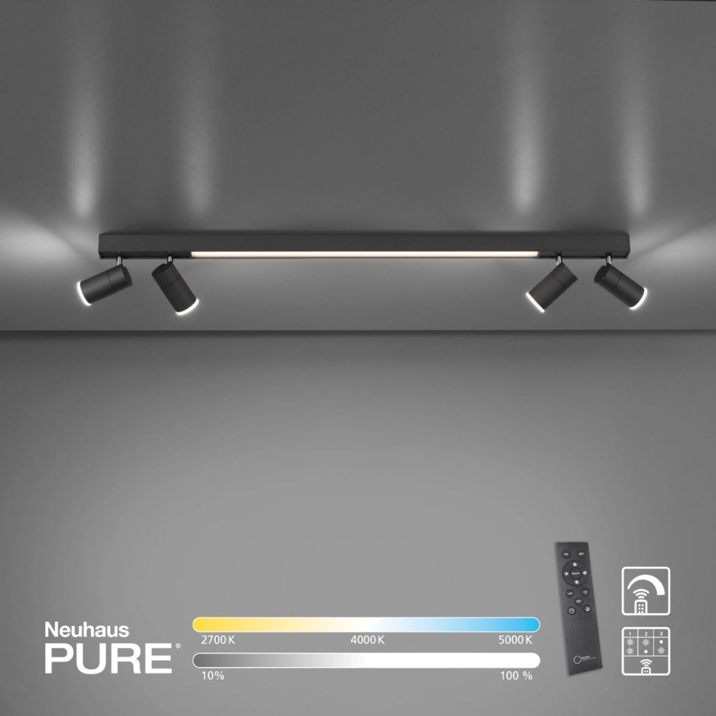 Plafoniera barra 4 spot LED 25W Pure-Lines Paul Neuhaus