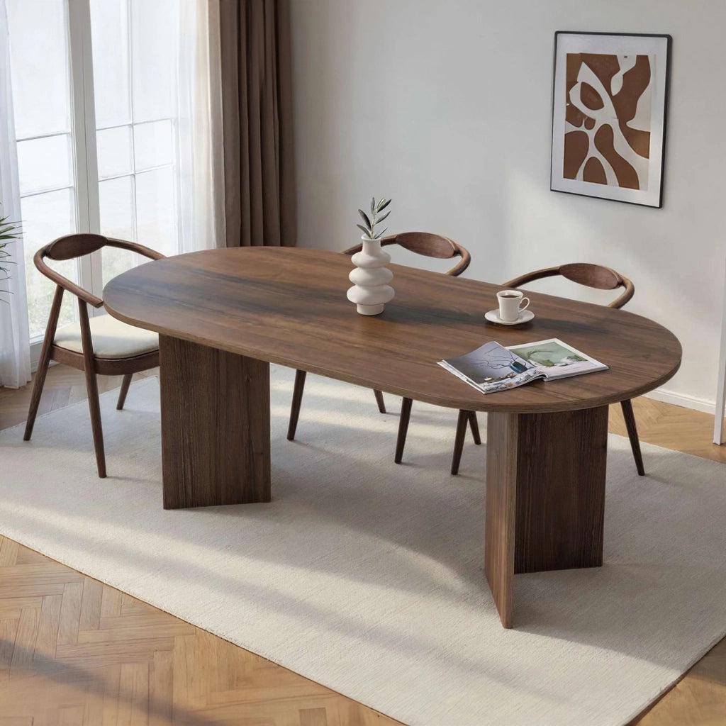 Nofalota, Tavolo Fisso 6 Posti, 200x90x75h cm Marrone Noce
