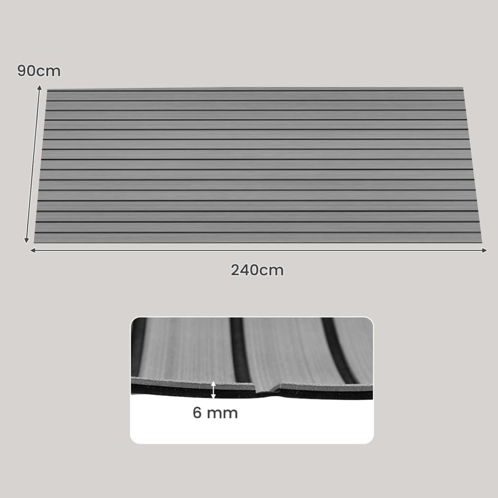 GIANTEX Eva - Rivestimento per pavimenti in schiuma, 240 x 90 cm, autoadesivo, per barche, per yacht, teak decking marine
