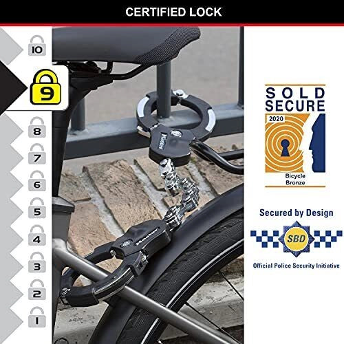 MASTER LOCK P23202 8290EURDPRO Anello di Blocco in Acciaio Temprato con Protezione ABS Lunghezza 550 mm colore Nero