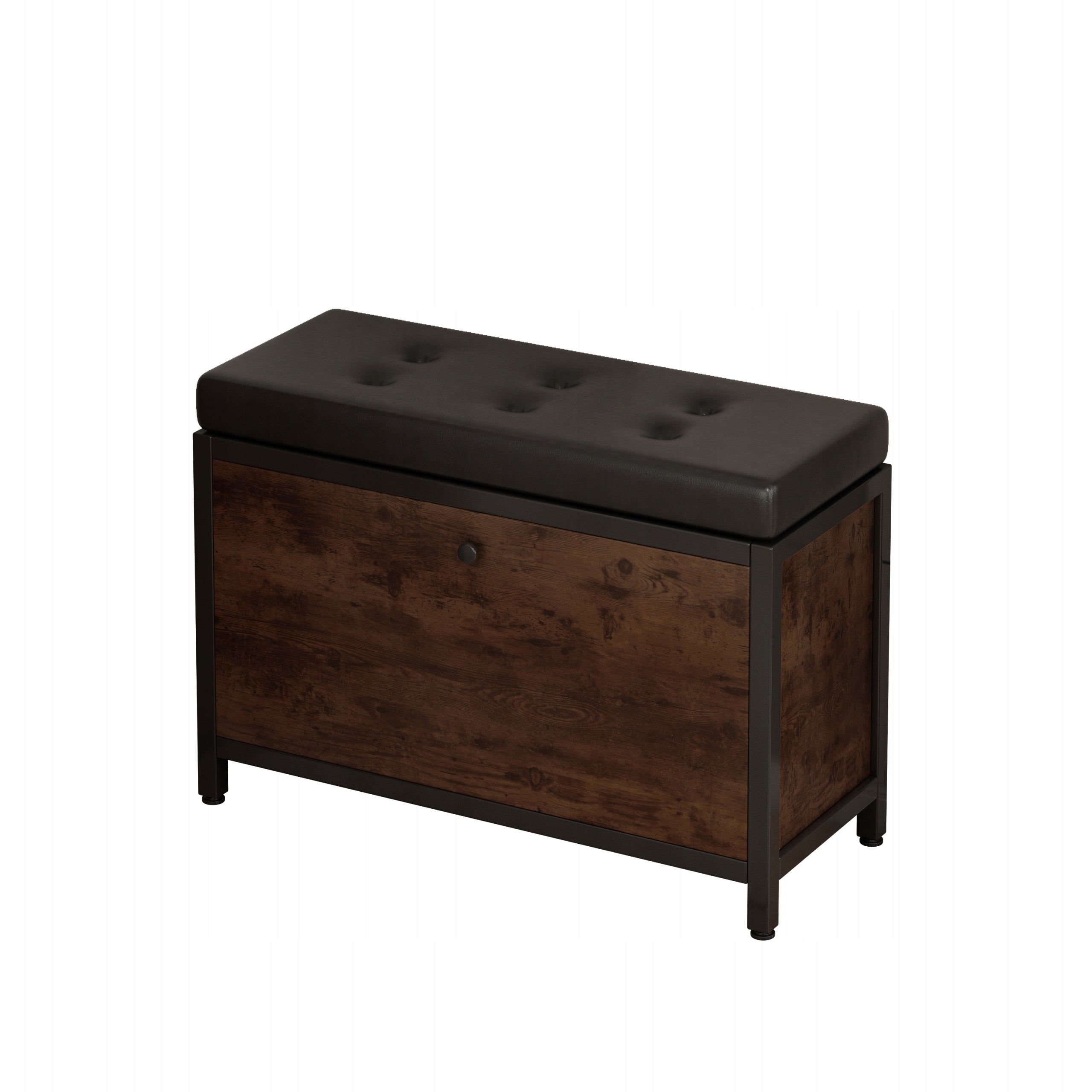 Armadio per scarpe con seduta, capiente, ripostiglio apribile, ripiano in legno, stile retrò