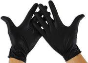 Manici di gomma nitrile L (x10 Pacchi da 100 unità) - Manici di gomma monouso Nero - Latex libero - 100 pezzi