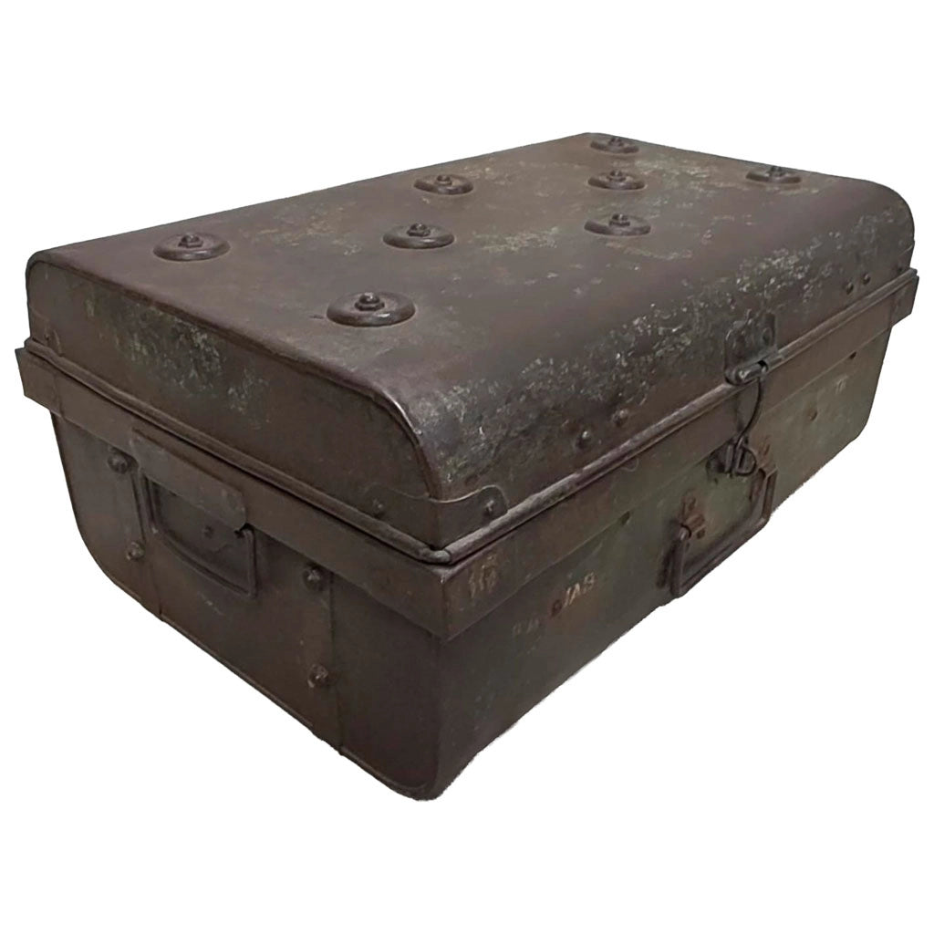 Valigia artigianale in metallo, 67x37x25h cm
