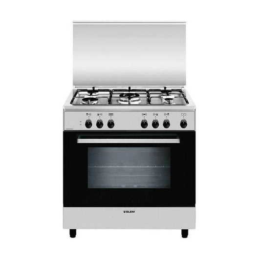 Glem Gas A855EI Cucina 80cm 5 Fuochi, 1 Tripla Forno Elettettrico, A, Inox, Alpha