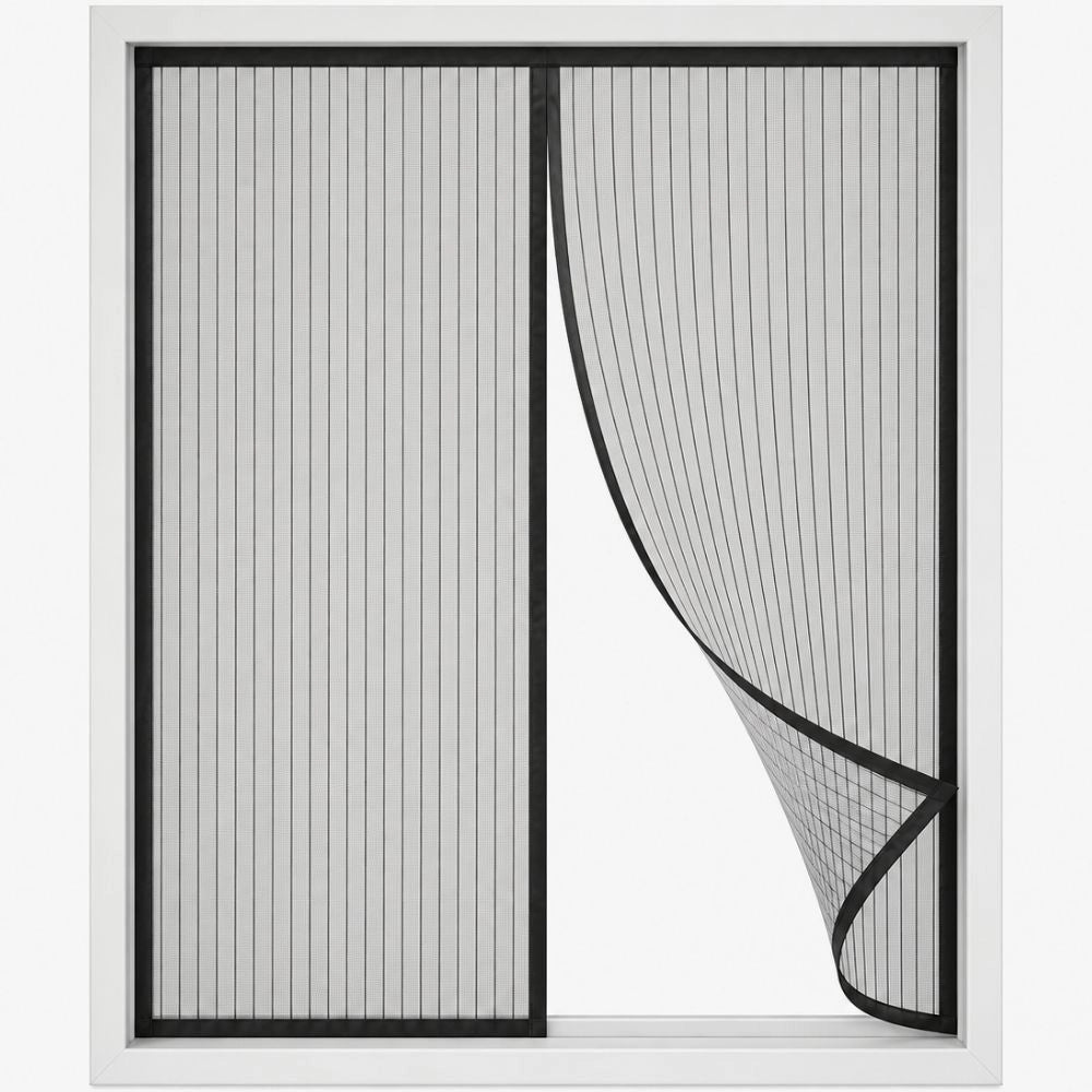Zanzariera magnetica finestra 100x160 cm, tenda anti zanzare e insetti con calamita nera