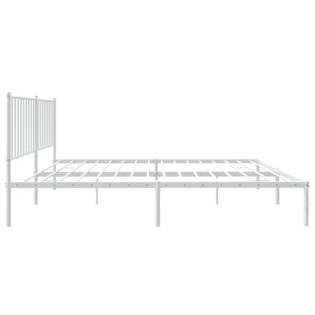Giroletto con Testiera Metallo Bianco 160x200 cm 350934