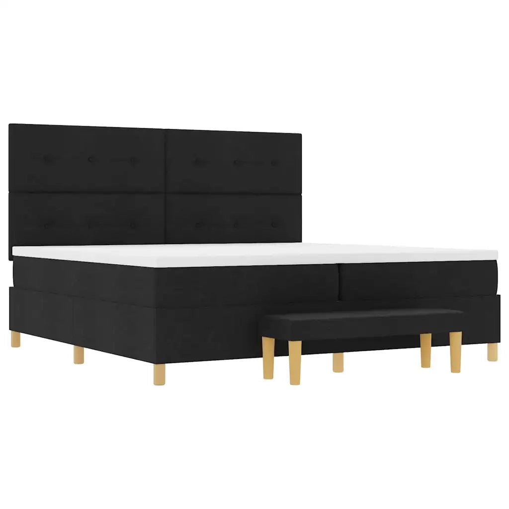 Letto a molle con materasso Nero 200 x 200 cm Tessuto 3344326