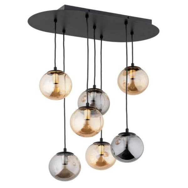 Lampada a sospensione Original 7 luci E14 nera Alfa