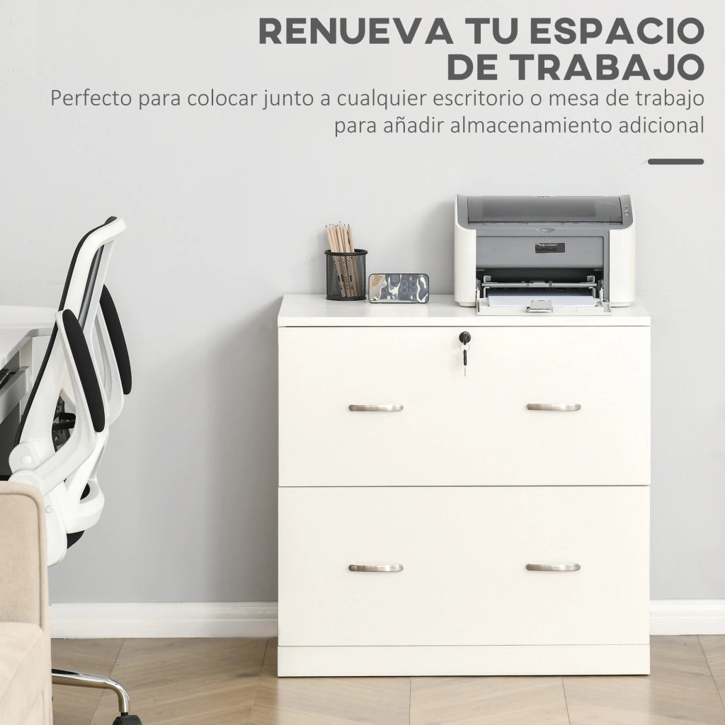 Scrivania con cassettiera ¨C zephmum ¨C 77x42x72 cm bianco