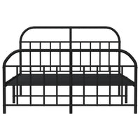 Giroletto con Testiera e Pediera Metallo Nero 140x190 cm 353653